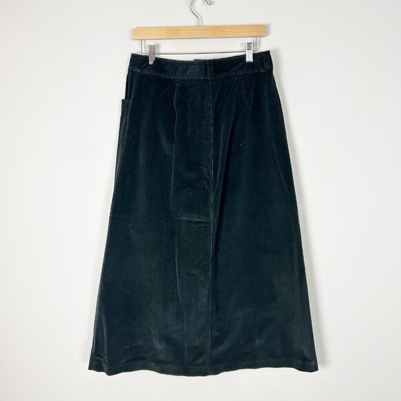 Women’s Y2K Dark Gray Fine Wale Corduroy A-line Maxi Skirt Winter Size 12 - Picture 3 of 4